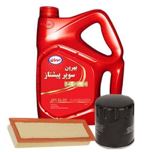 پک روغن پژو 405 سمند 1800 بهران سوپر پیشتاز (SL 20W50) 4L + فیلتر روغن و فیلتر هوا